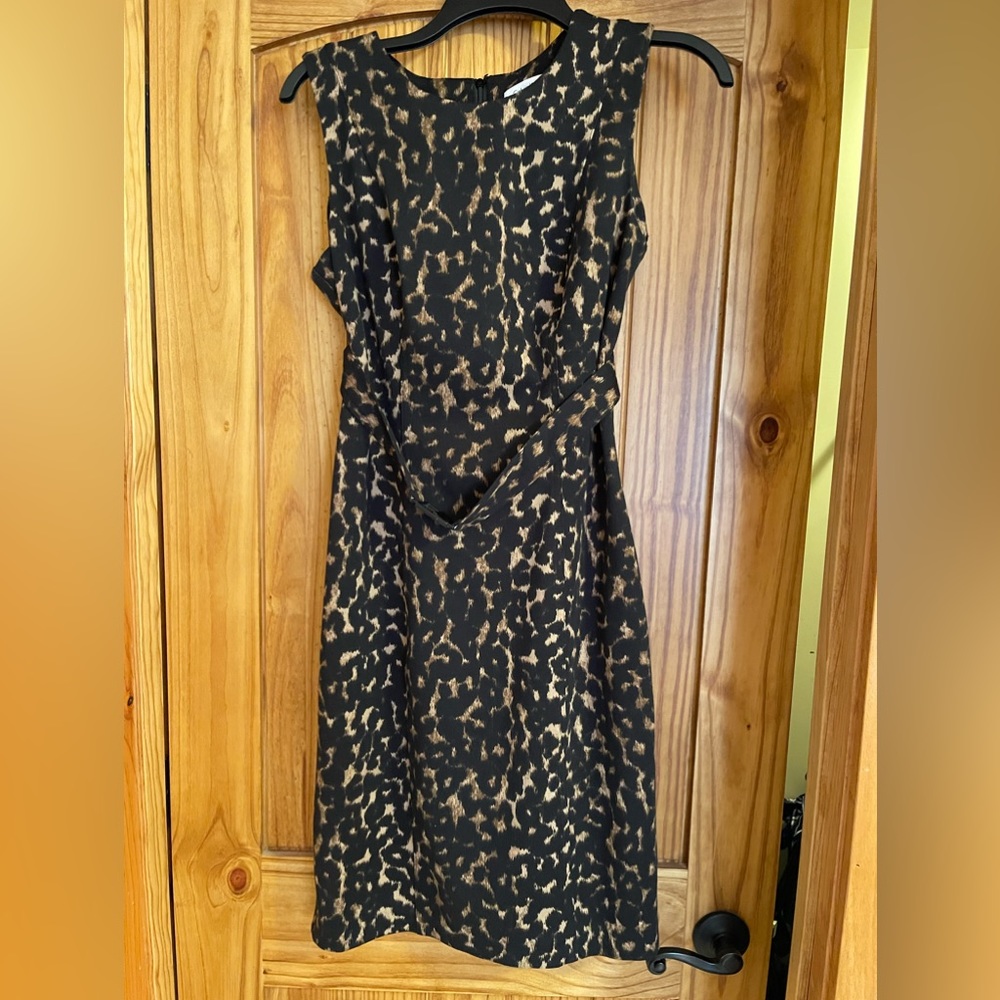 Calvin Klein leopard print sheath dress size 8. Excellent condition